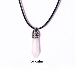 Rose Quartz Wand Pendant Necklace Healing Crystal